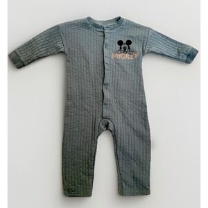 Disney Baby Mickey Quilted One Piece Romper Gray‎ 12M